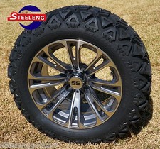 Golf Cart 14 Gunmetal Vector Aluminum Wheels And 23 At Tires Set Of 4