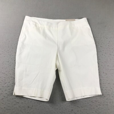 Chicos Shorts Womens 18P White Size 3.5P Flat Front Slim Chino NWT | eBay
