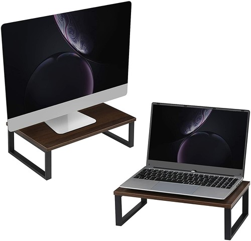 2-Pack Wood Monitor Stand Riser Desktop 