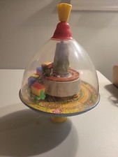ANTIQUE VINTAGE TIN PEG-TOP WHIPPING TOP WHIRLIGIG TOY Train