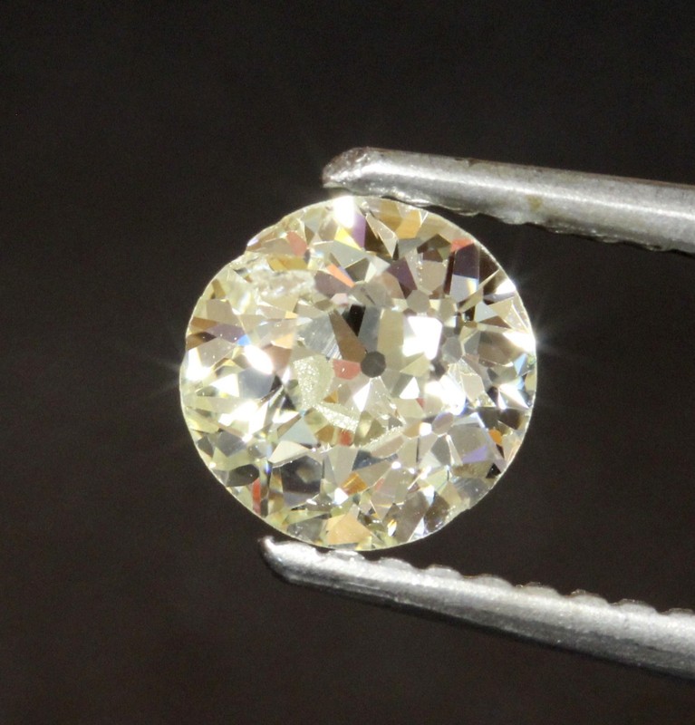 GIA loose certified .75ct SI2 O-P European round diamond vintage estate Natural