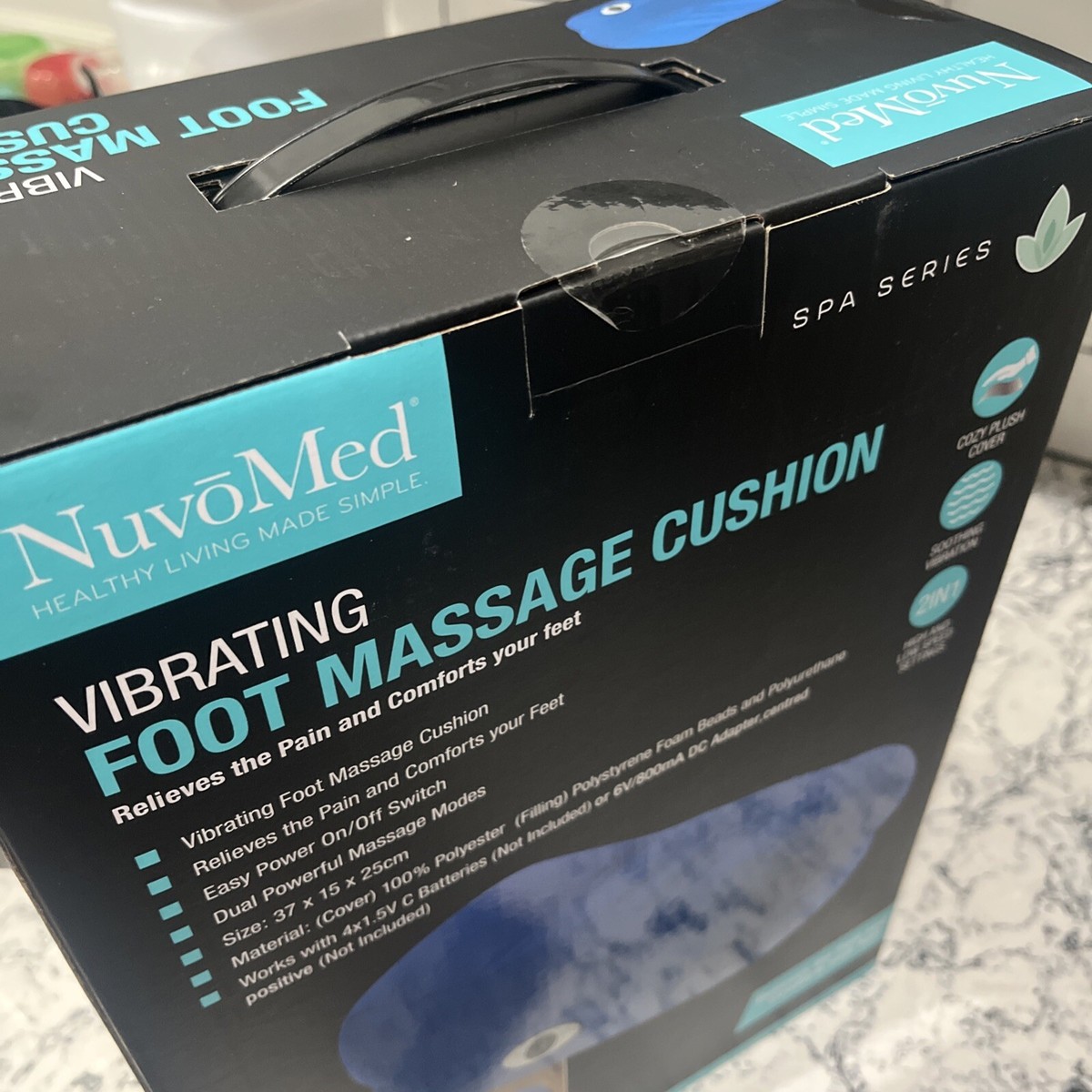 NuvoMed Vibrating Foot Massage Cushion High and Low Speed Settings NuvoMed Vibrating Foot Massage Cushion High and Low Speed Settings