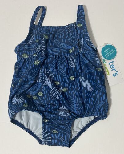 NWT Carters Child Be Mine, 1 Piece Swimsuit, Blue w/Fish, Baby Girl 3-6 Months