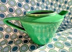 vtg green HARLEQUIN TEAPOT light medium ? fiesta fiestaware 1940s Homer Laughlin