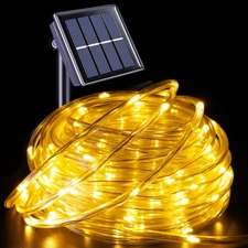 Solar String Lights Outdoor - 8 Modes Waterproof, Tube Lights for Garden, Pool