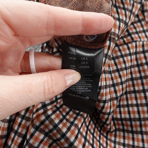 Mono Free People Oxford Tejido Pierna Acampanada Pequeño Negro Multi Cuadros Mujer Boho - Imagen 12 de 15