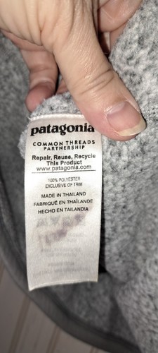 Ladies Patagonia Gray Better Sweater Fleece Lined Quarter Zip Size LRG - Picture 8 of 10