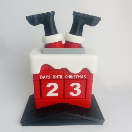 Christmas Countdown Funny Santa Chimney Advent Calendar Tabletop Decoration
