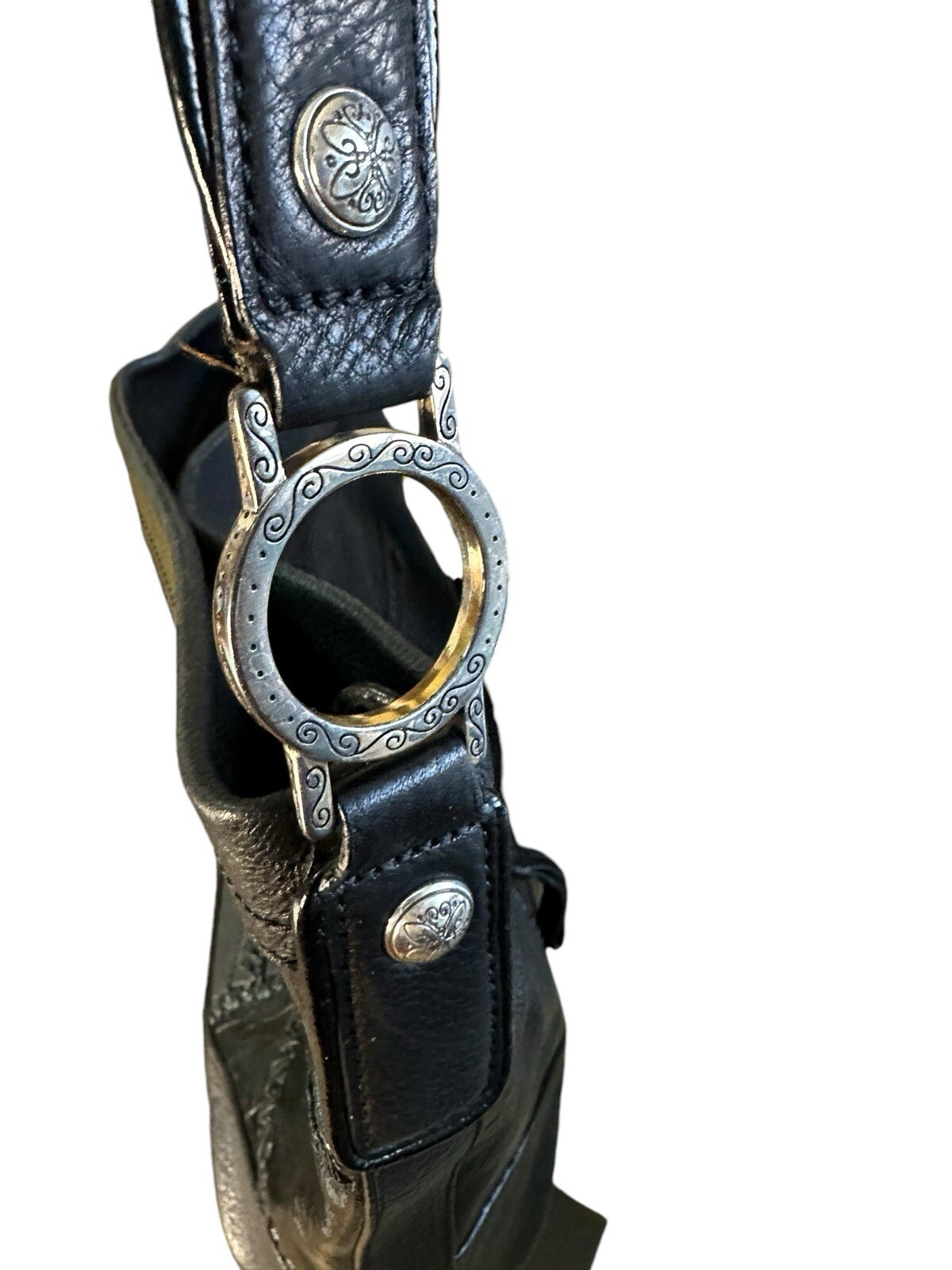 Brighton Patchwork Black Leather Shoulder Bag Pur… - image 4