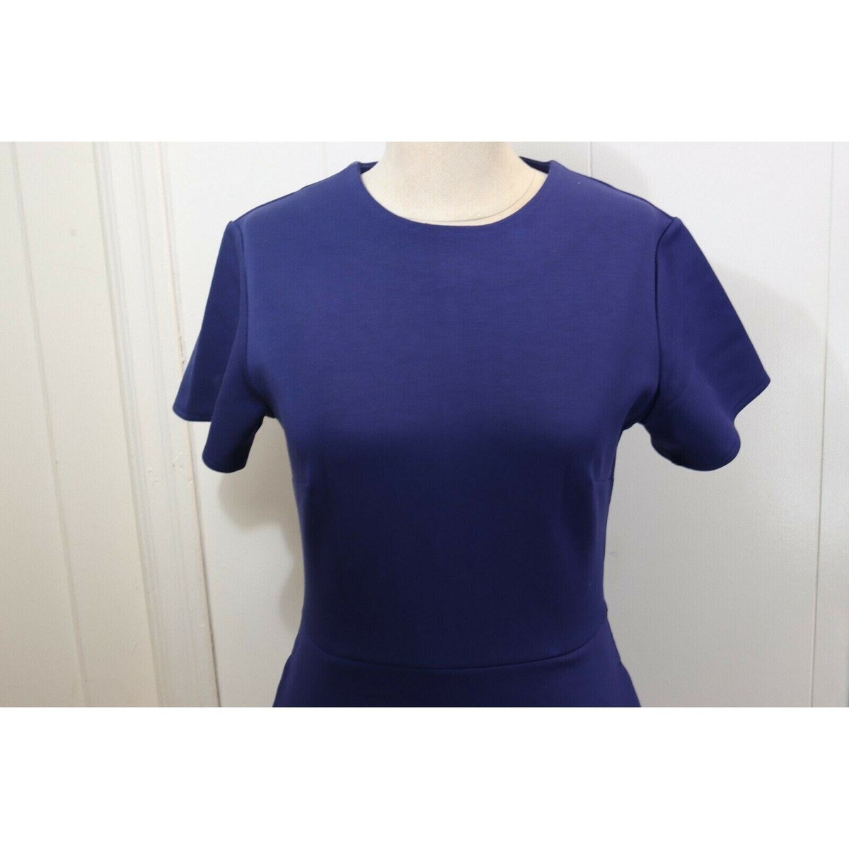 Uniqlo Womens X Small Navy Blue Short Sleeve Fit & Flare Dress Career (57)  | eBay