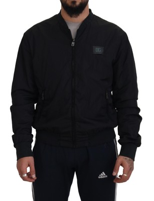 Dolce & Gabbana Elegante Schwarze Bomber Herren Jacke Authentisch