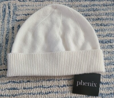 Phenix Cashmere Ribbed Cuff Beanie Ivory One Size