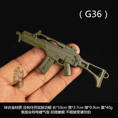 Mini gun model 98k carbine AWP sniper AK47 alloy keychain pendant soldier access - Picture 30 of 47
