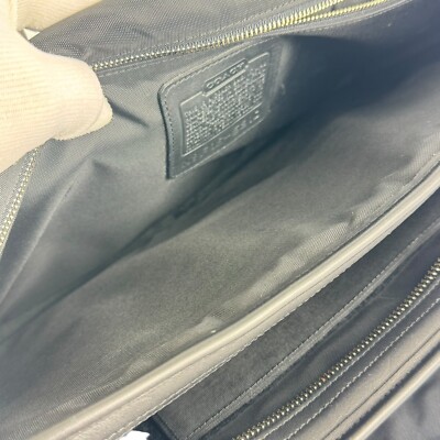 COACH Black Leather Thompson Vintage Unisex Briefcase Messenger