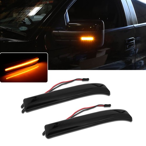 2x LED Side Mirror Reflector Amber Turn Signal Light For 09-14 Ford F-150 Raptor - Picture 2 of 12