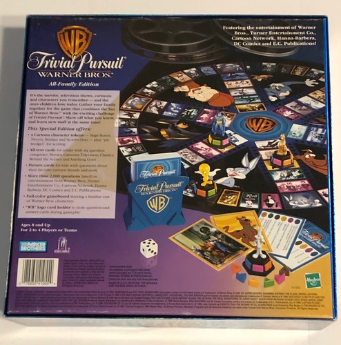 Warner Bros. Trivial Pursuit All-Family Edition Game 1999 Complete Hasbro - Picture 2 of 9