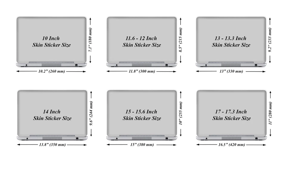 Custom 10-17" Vinyl Laptop Skin Sticker Decal with Custom Text, Choose Any Size - Image 2 of 3