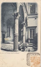 POSTCARD *7 BOLOGNA EMILIA ROMAGNA COURTYARD OF THE PALACE BUOCOMPAGNI TRAVELLED