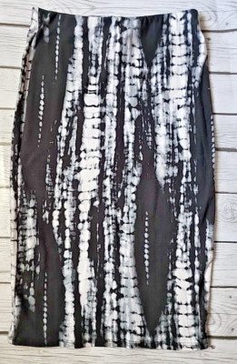 SANS SOUCI Midi Skirt Tie Dye Black White Size M NEW