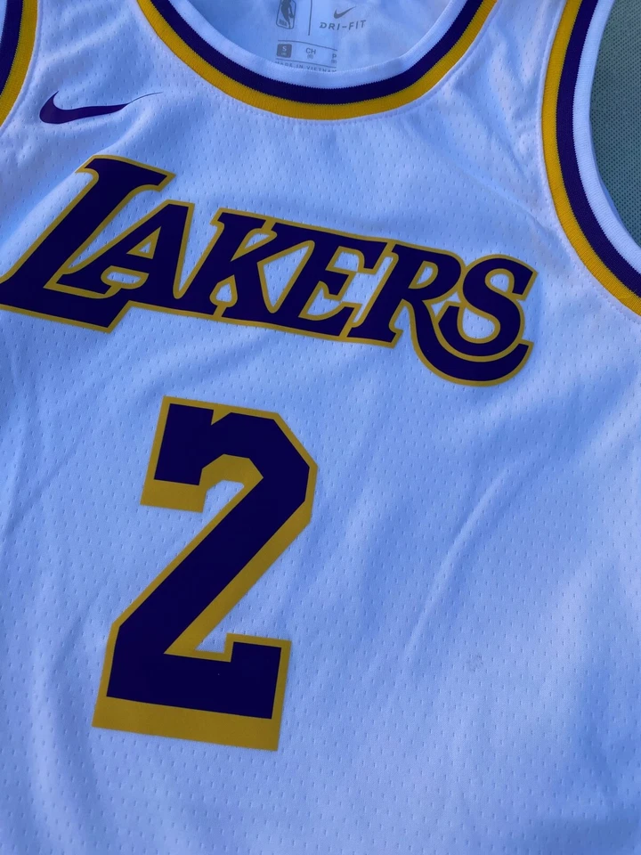 Nike NBA Los Angeles Lakers Lonzo Ball #2 Jersey Size Youth S (8). - Image 2 of 4