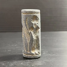 Ancient Near East Old Jasper stone Antique Cylinder Bead Seal Amulet Circa 250BC