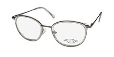 NEW OSCAR DE LA RENTA OSL 732 EYEWEAR OVAL GRAY METAL PLASTIC 50-19-140