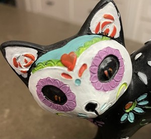 Rare Dia De Las Muertas Sugar Skull Standing Cat Gloom For Your Room - New W/Tag