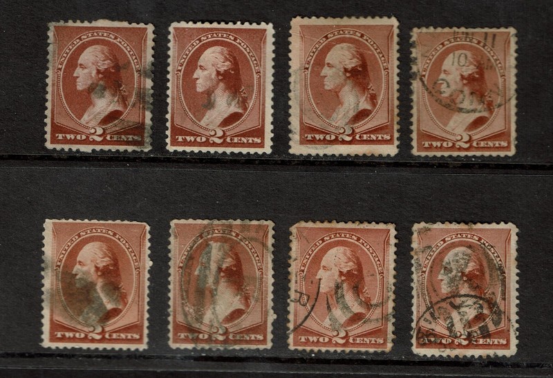 8 U.S. Scott 210 used -all with VF and better centering