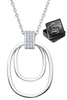 Kette Mit AnhäNger Rund 925 Silber Moderner Schmuck Geschenk FüR Ehefrau Damen