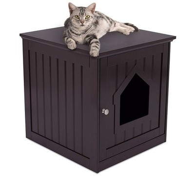 Internet's Best Decorative Cat House & Side Table | Cat Home Nightstand | Ind...