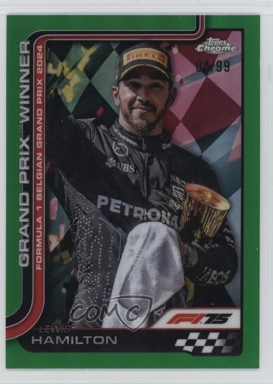 2025 Topps Chrome Formula 1 Green Refractor 4/99 Lewis Hamilton #106 13ql