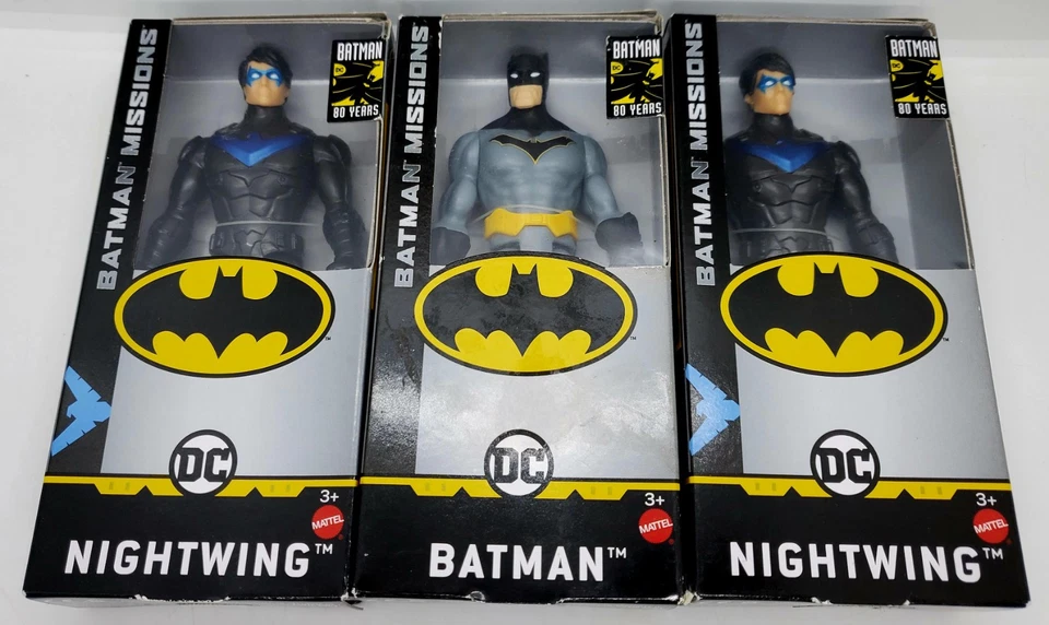 Brand New! LOT of 3 Batman Missions Action Figures Set NIGHTWING & BATMAN Mint🔥 - Image 4 of 4