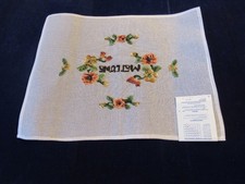Needlepoint Canvas Vintage Madeira 16 X 13" Floral 100 Wool Welcome Zv1