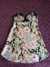 Vintage Victorias Secret Womens Satin Slip Whimsigoth Nightgown Floral Medium