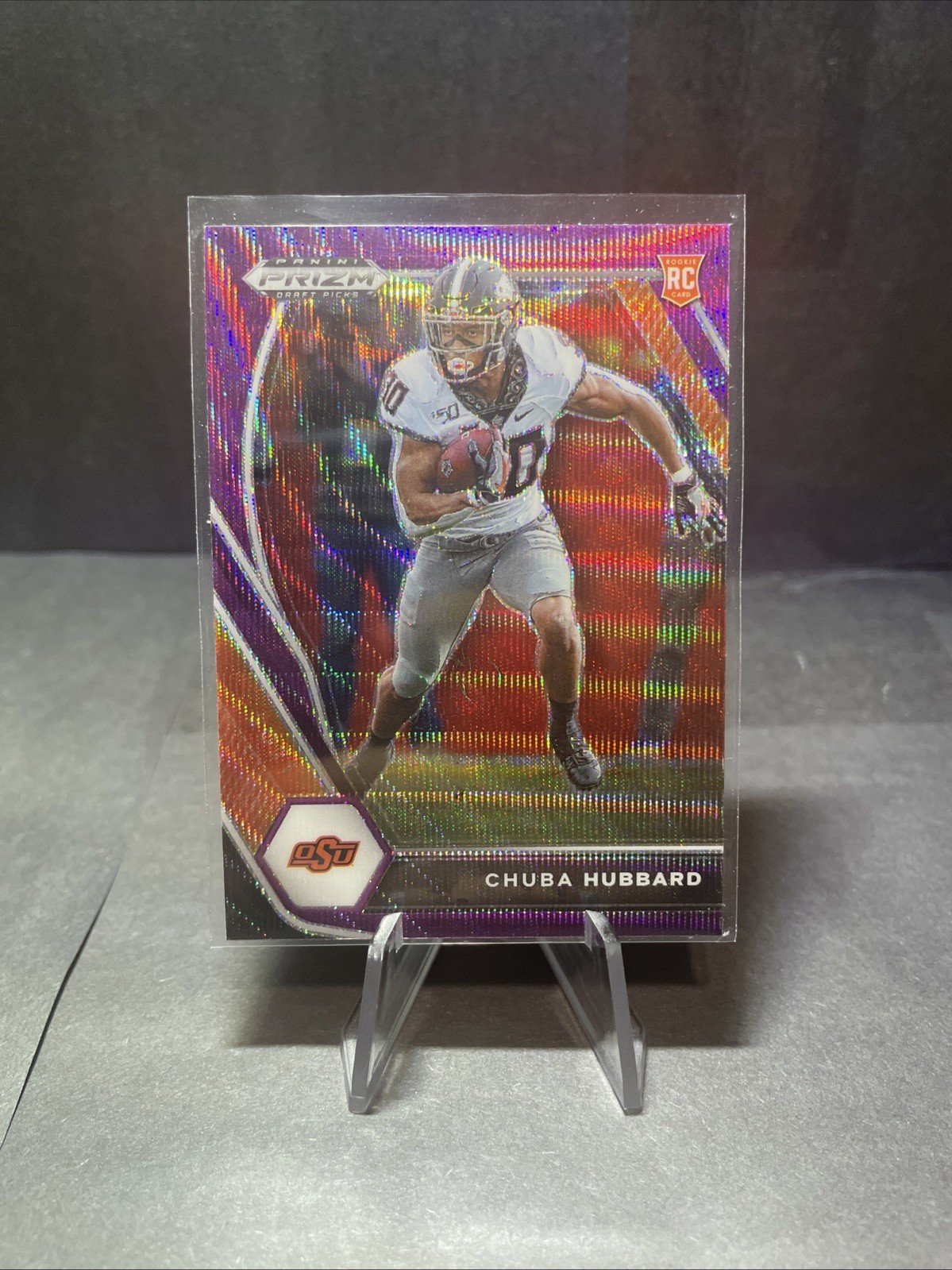 2021 Panini Draft Picks Purple Wave Prizm Parallel Chuba Hubbard