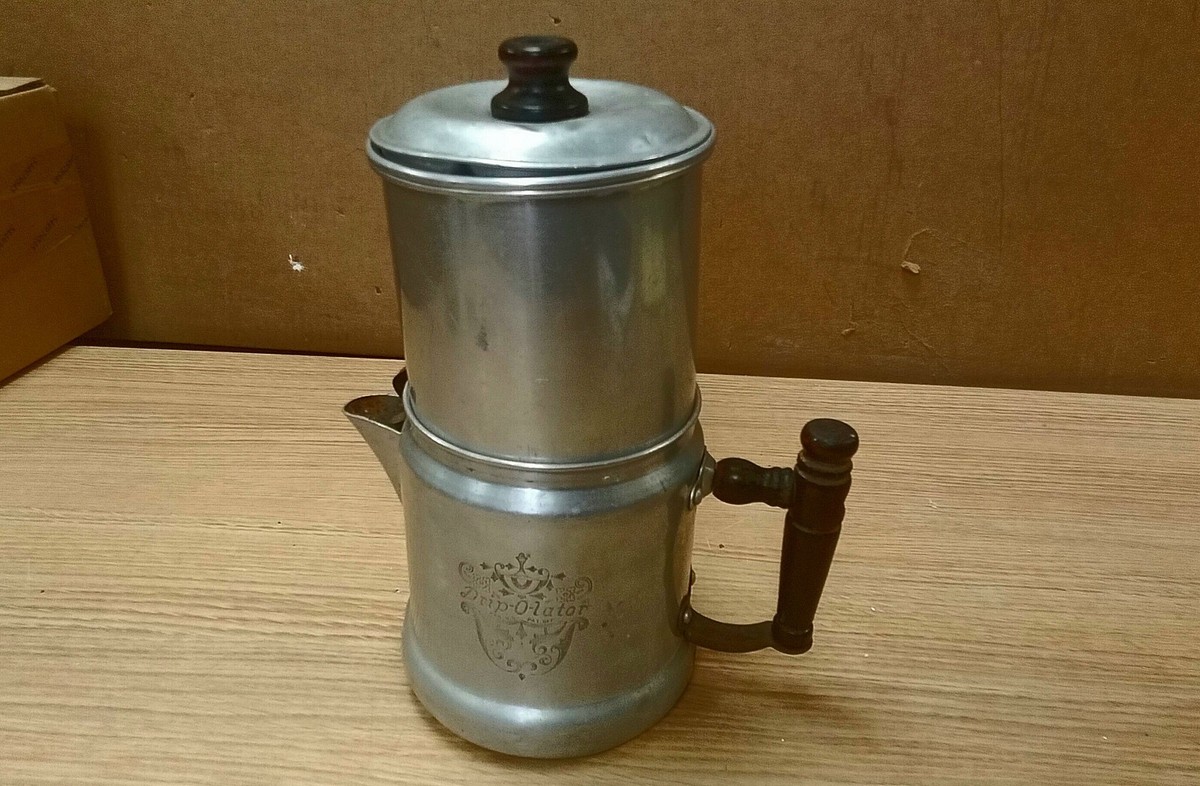 VINTAGE DRIP- O-LATOR ALUMINUM 4 CUP DRIP COFFEE POT ENTERPRISE