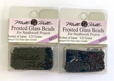 Lot of 2 Packages Mill Hill Frosted Glass Beads BLACK 62014