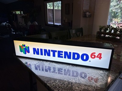 Vintage Nintendo 64 Light Up Sign N64 Video Game Console Display