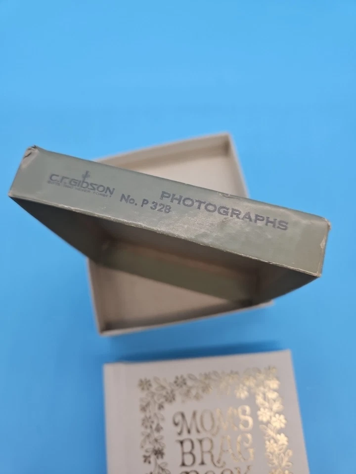 Álbum de fotos vintage pequeño My Brag Book de colección blanco años 60 fuente retro genial caja original Foto 2 de 4