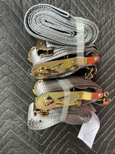 Lot Of 2 Us Cargo Control Uscc E Track Ratchet Straps W Spring E Fitting
