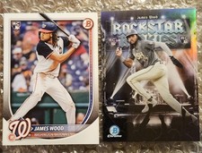 2025 Bowman James Wood RC Lot - Base RC #29 & Rockstar Rookies Refractor RC-11