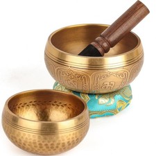 2-Pack Tibetan Singing Bowls Set - 100 Handmade in Nepal, Sound Bowl Meditat...