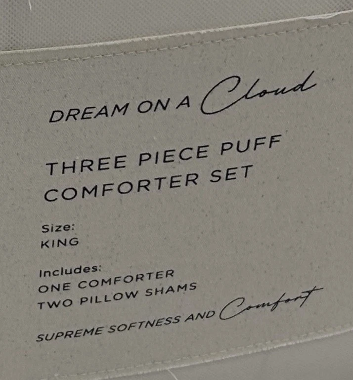 Juego de edredón Sixth Street Loft Off White 3 piezas King Puff suavidad suprema Foto 2 de 3