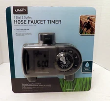 New Orbit #56544 1 Dial 2 Outlet Hose Faucet  Programmable Timer