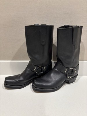 Men's Thom McAn USA-made Land Rover Black Leather Harness Boots size 8