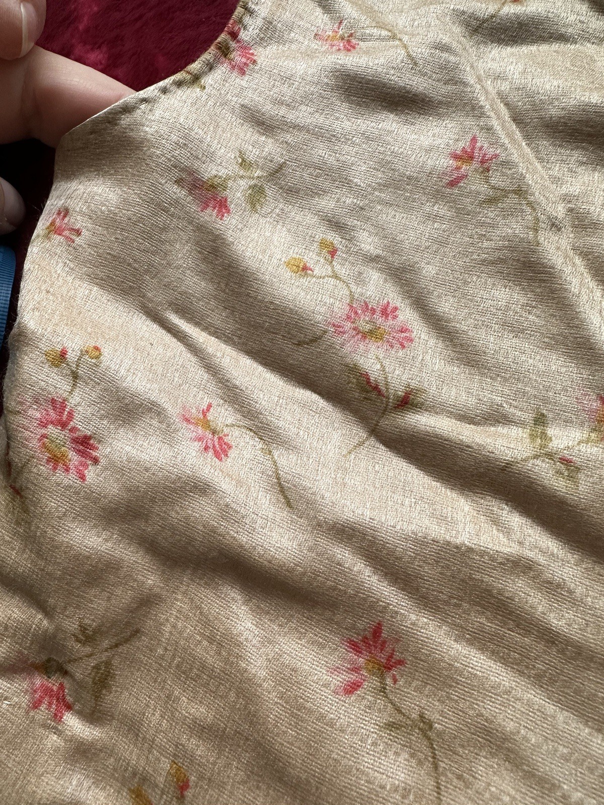 Antique children's clothing vest play costume silk small flowers