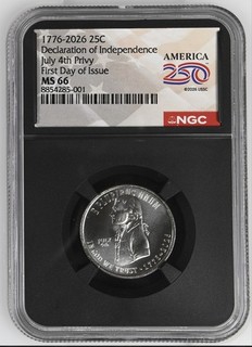 2026 Declaration of Independence 4th July Privy Mark NGC MS66 250th First Day @@