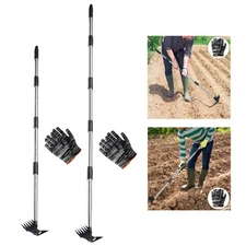 Weed Puller Tool Weed Rake and Action Hoe Equipment Weeding Pull for