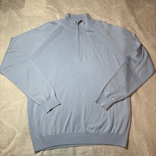 FootJoy Half-Zip Sweater Mens Large Blue Acrylic Wool Blend Golf Pullover 1/2