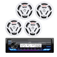 JVC KD-X38MBS Receiver 2x CS-DR6201MW 6.5" Marine Speakers Bundle